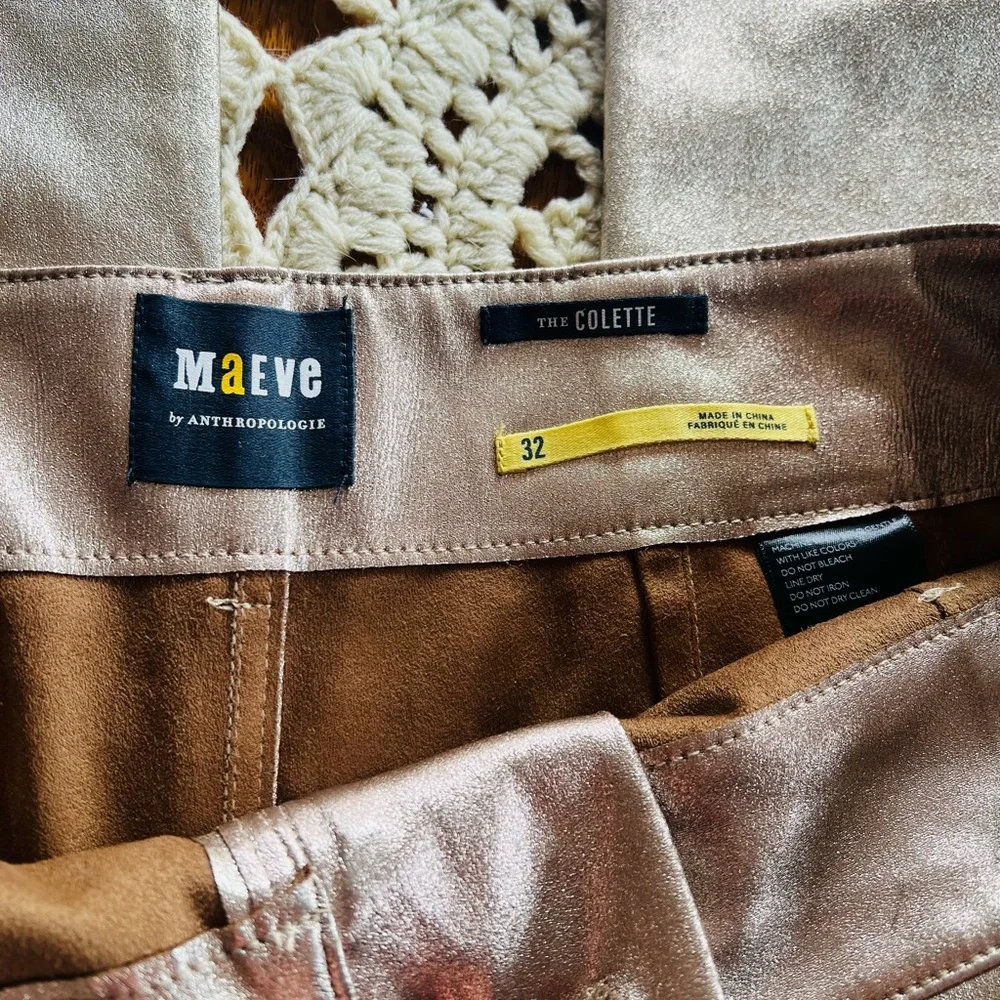 Maeve Colette Metallic Vegan Leather Pants - Picture 6 of 6